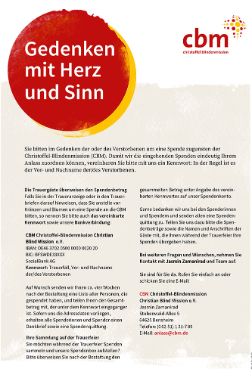 &quot;Gedenken mit Herz und Sinn&quot; auf rotem, kreisförmigem Untergrund, Textpassage